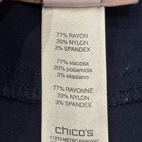 Chico's Women's Stretch Capri Pants Navy Size XL/16 - Picture 7 of 9